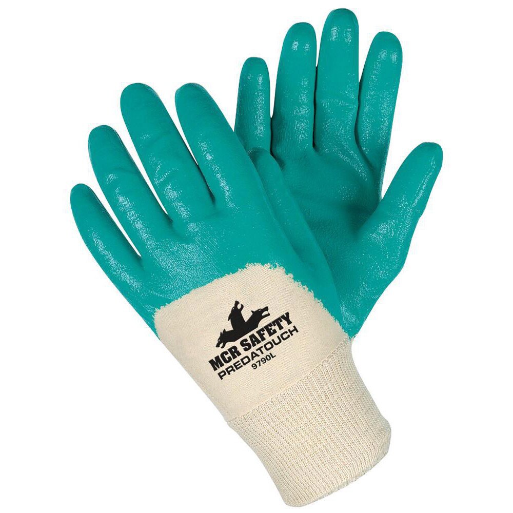 Work Gloves: Predatouch 9790, Size Medium, Nitrile-Coated Nitrile, General Purpose