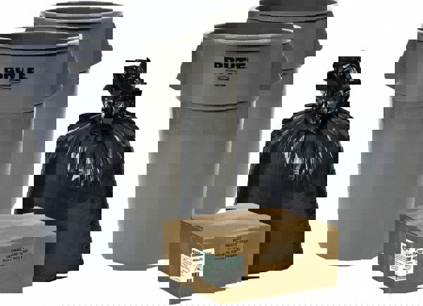 32 Gal Round Gray Trash Can