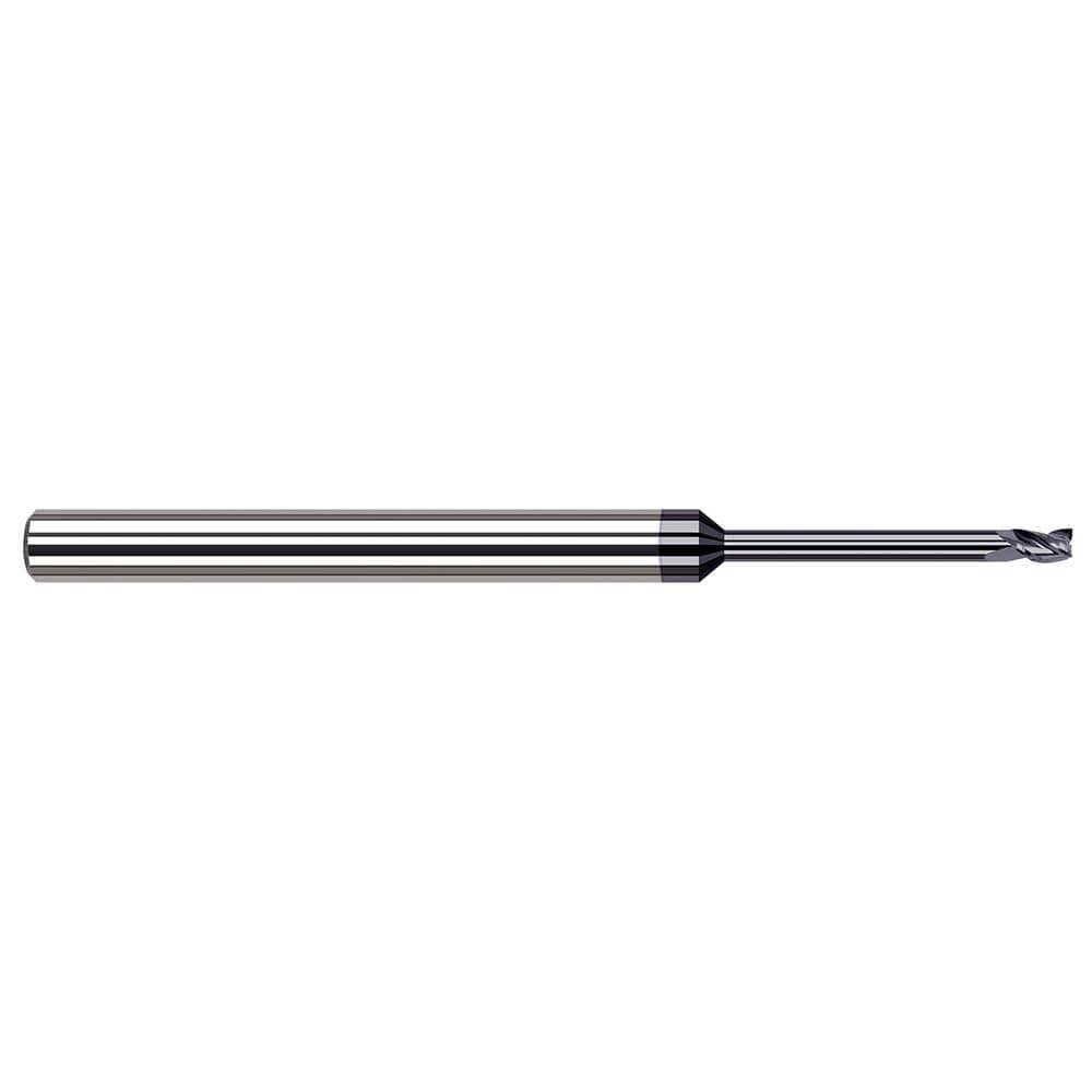 Square End Mill: 3/64'' Dia, 0.07'' LOC, 1/8'' Shank Dia, 2-1/2'' OAL, 3 Flutes, Solid Carbide