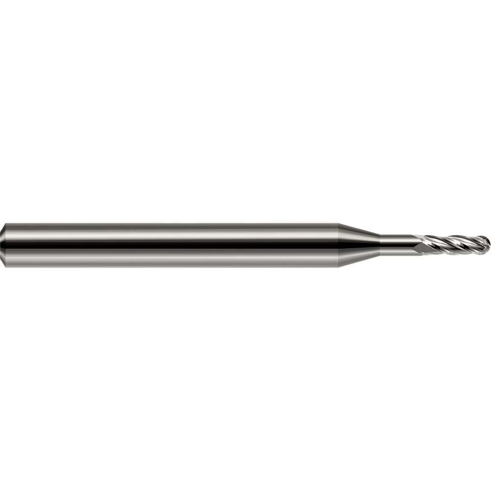 Ball End Mills; Mill Diameter (Inch): 9/64in ; Mill Diameter (Decimal Inch): 0.1406in ; Number Of Flutes: 4 ; End Mill Material: Solid Carbide ; Shank Diameter (Inch): 3/16in ; Shank Diameter (Decimal Inch): 0.1875