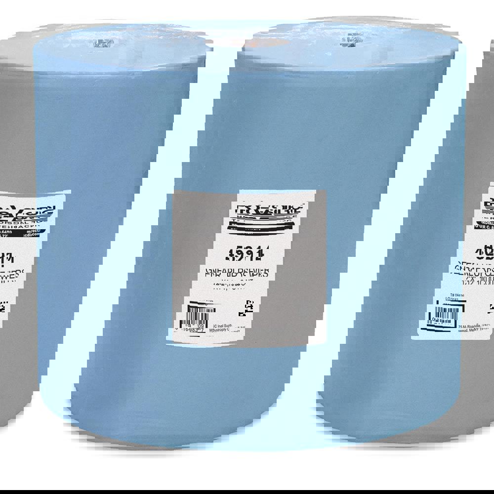 General Purpose Wipers: Roll, Dry, Blue, 1100 Ct