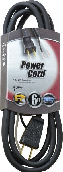 6', 16/2 Gauge/Conductors, Black Outdoor Replacement Cord