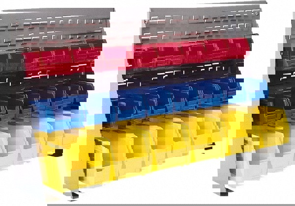 Bin Louvered Bench Stand: Use with Akro-Mils - Hanging Storage Bins