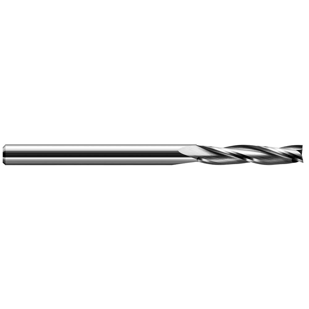 Square End Mill: 3/32'' Dia, 1/2'' LOC, 1/8'' Shank Dia, 2'' OAL, 3 Flutes, Solid Carbide
