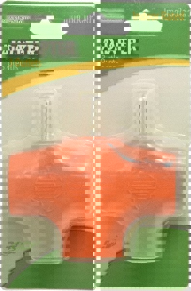 3 Outlets, 125 VAC, 15 Amp, Orange, Triple Tap Plug In Adapter