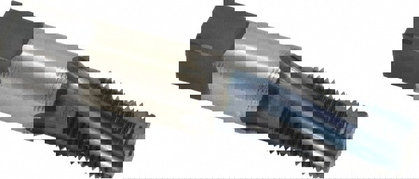 1/8-27 NPT, 15&deg; Helix, 4 Flutes, Blue Diamond Finish, High Speed Steel, Spiral Flute Pipe Tap