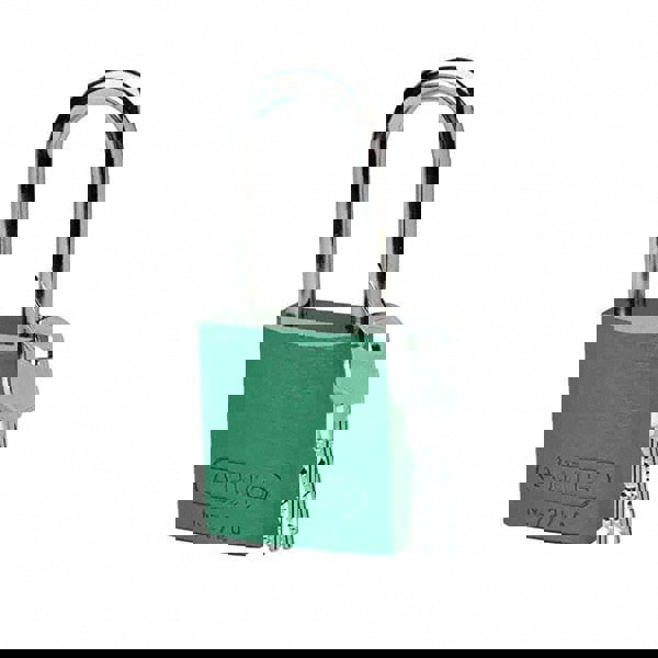 Lockout Padlock: Keyed Different, Aluminum, Aluminum Shackle, Green