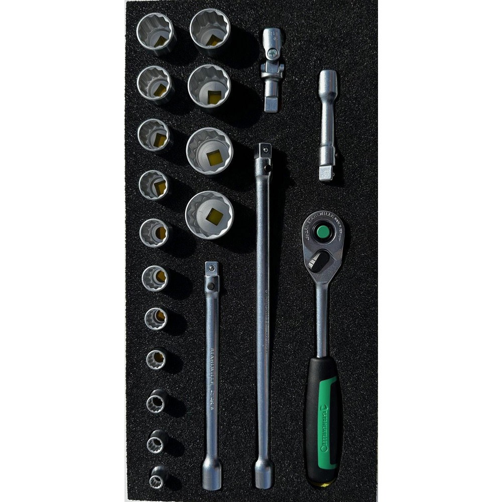 Socket Sets; Set Type: Socket Set ; Drive Size: 3/8 ; Minimum Size (Inch): 5/16 ; Maximum Size (Inch): 1 ; Tool Type: Quick Release Socket Set ; Material: Chromium-Vanadium Steel