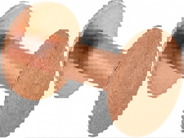 #8 Wire Body Diam, Flat Copper Belt Rivet with Washer