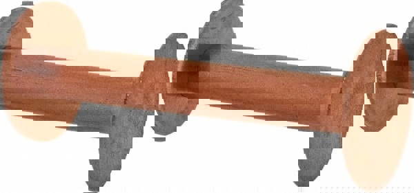 #8 Wire Body Diam, Flat Copper Belt Rivet with Washer