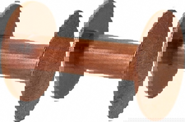 #9 Wire Body Diam, Flat Copper Belt Rivet with Washer