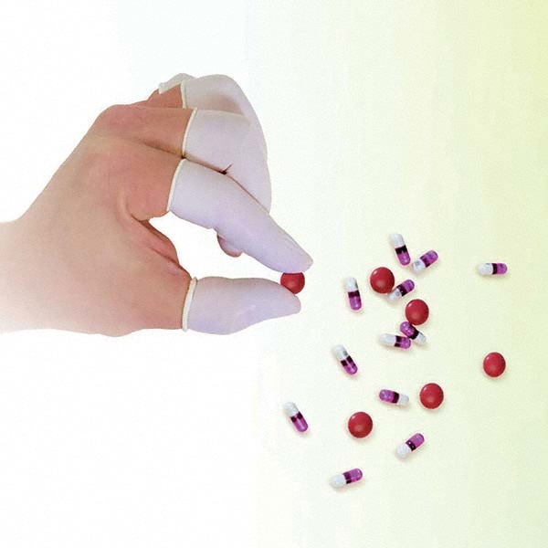 Finger Cots; Powdered: No ; Material: Buna-N ; Size: Small ; Thickness: 3.5mil ; Surface Finish: Textured ; Color: White