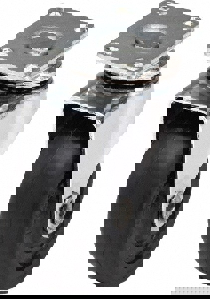 Swivel Top Plate Caster: Hard Rubber, 2-1/2