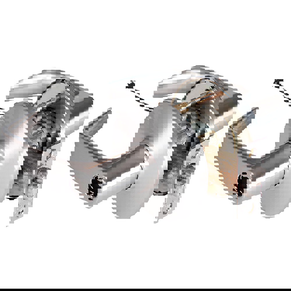 Lever Locksets; Lockset Type: Entrance ; Key Type: Keyed Different ; Back Set: 5 (Inch); Cylinder Type: Less Core ; Material: Metal ; Door Thickness: 1-3/4 to 2-1/4