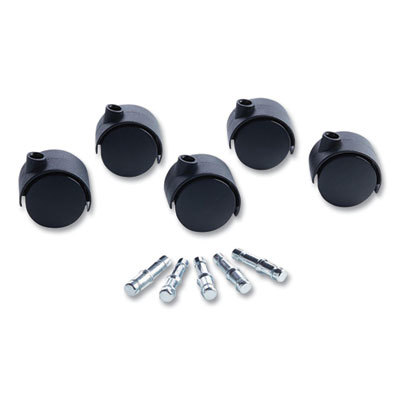 Pack of (5) Matte Black Carpet Casters