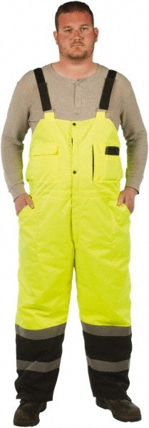 Cold Weather & High Visibility Jacket: Size 2X-Large, Polyester, Zipper & Snaps Closure