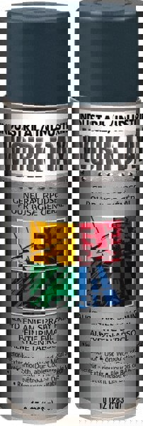 Enamel Spray Paint: Gray, Gloss, 10 oz