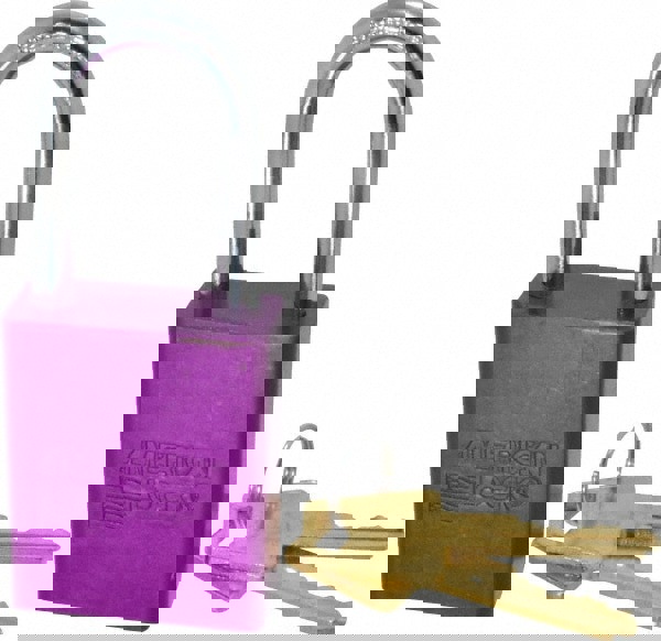 Lockout Padlock: Keyed Alike, Aluminum,