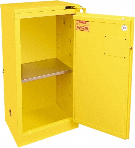 Standard Cabinet: Self-Closing & Sliding, 1 Shelf, Yellow