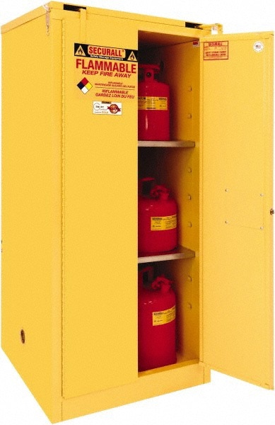 Standard Cabinet: Self-Closing & Sliding, 2 Shelves, Yellow