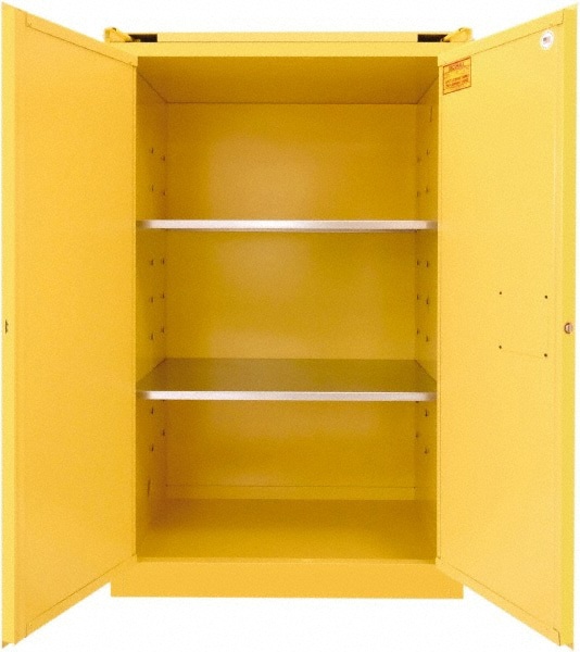 Standard Cabinet: Self-Closing & Sliding, 2 Shelves, Yellow