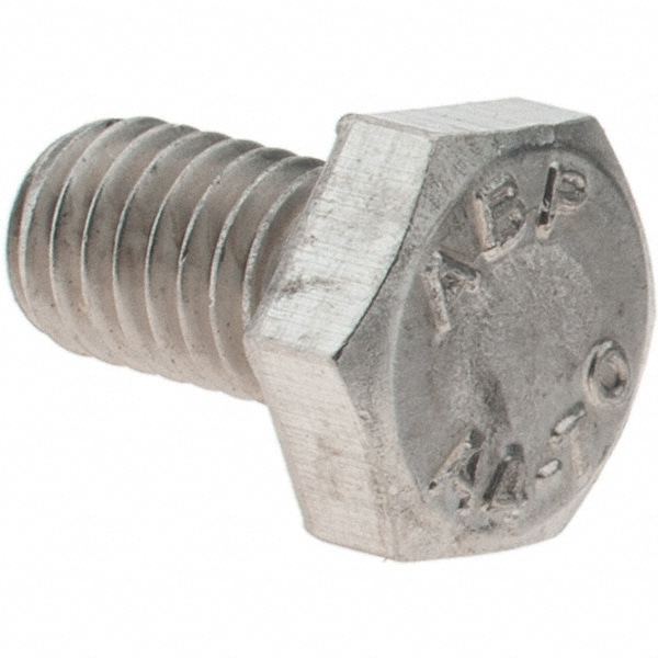 Hex Head Cap Screw: M6 x 1.00 x 10 mm, Grade 316 Stainless Steel, Uncoated