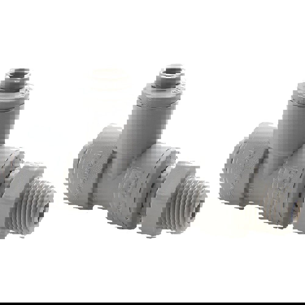 Push-To-Connect Tube Fitting: Male Swivel Run Tee, 1/4