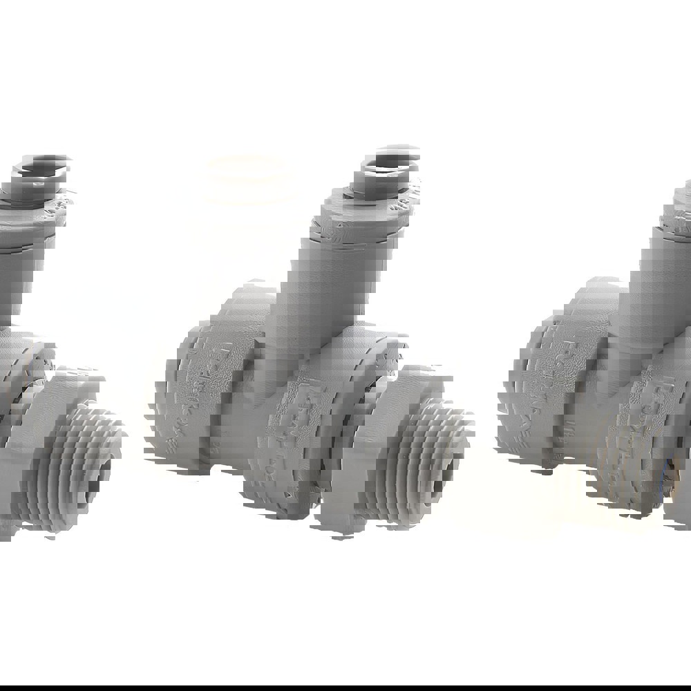 Push-To-Connect Tube Fitting: Male Swivel Run Tee, 1/4