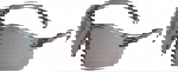 Safety Glass: Scratch-Resistant, Polycarbonate, Gray Lenses, Frameless, UV Protection