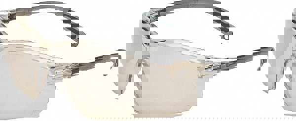 Safety Glass: Scratch-Resistant, Polycarbonate, Silver Lenses, Full-Framed, UV Protection