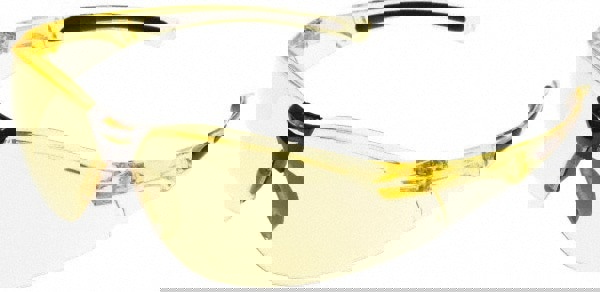 Safety Glass: Scratch-Resistant, Polycarbonate, Amber Lenses, Frameless, UV Protection