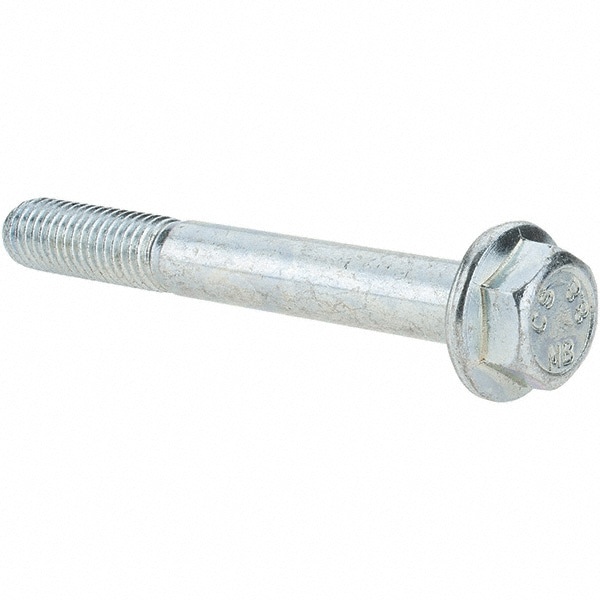 Smooth Flange Bolt: M10 x 1.5 Metric, 80 mm Length Under Head