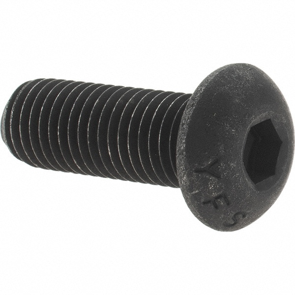 Button Socket Cap Screw: 5/16-24 x 7/8, Alloy Steel, Black Oxide Coated