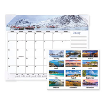Monthly Desk Pad: 12 Sheets, Unruled, White Paper