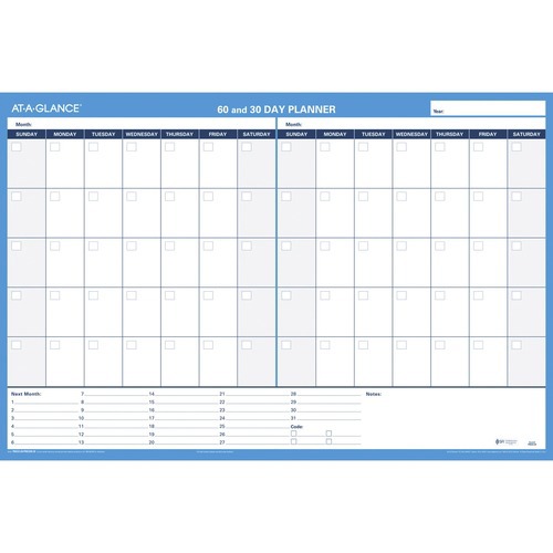 Erasable Wall Calendar: 1 Sheet