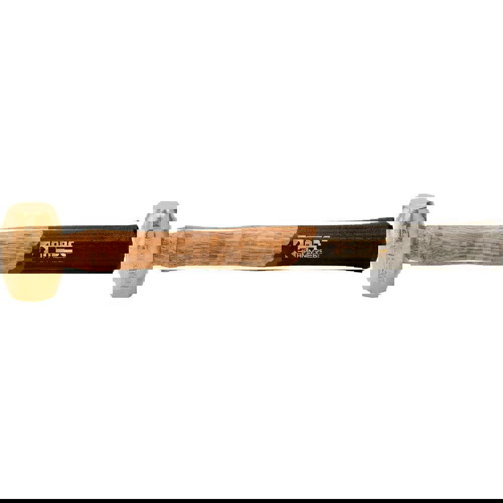 1.5 lb Brass Striking Hammer, Non-Sparking, Non-Marring 1-1/4 Face Diam, 2-3/4 Head Length, 14 OAL, 12-1/2 Wood Handle, Double Faced