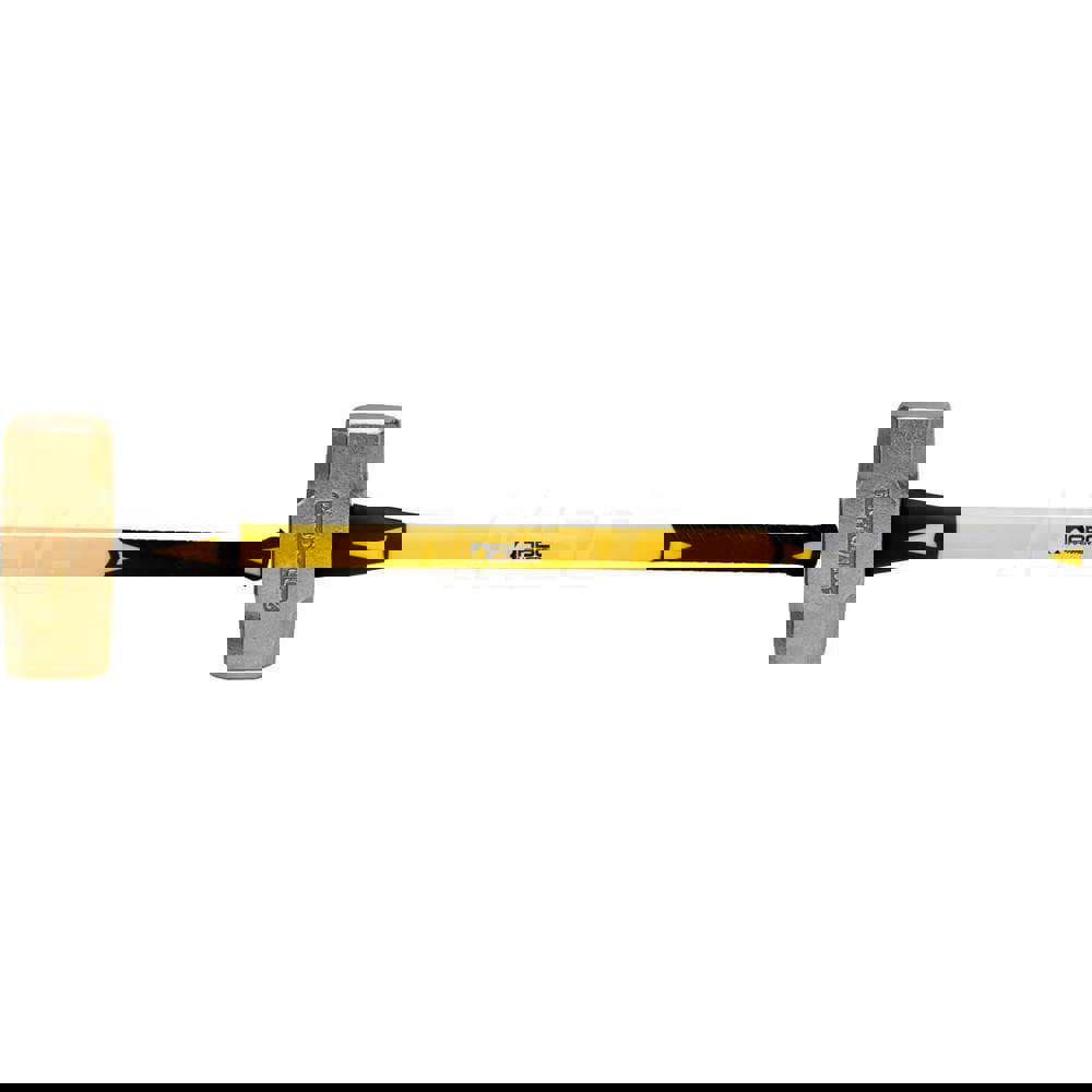 20 lb Brass Sledge Hammer, Non-Sparking, Non-Marring, 3 Face Diam, 7-3/4 Head Length, 37 OAL, 33 Fiberglass Handle, Double Faced