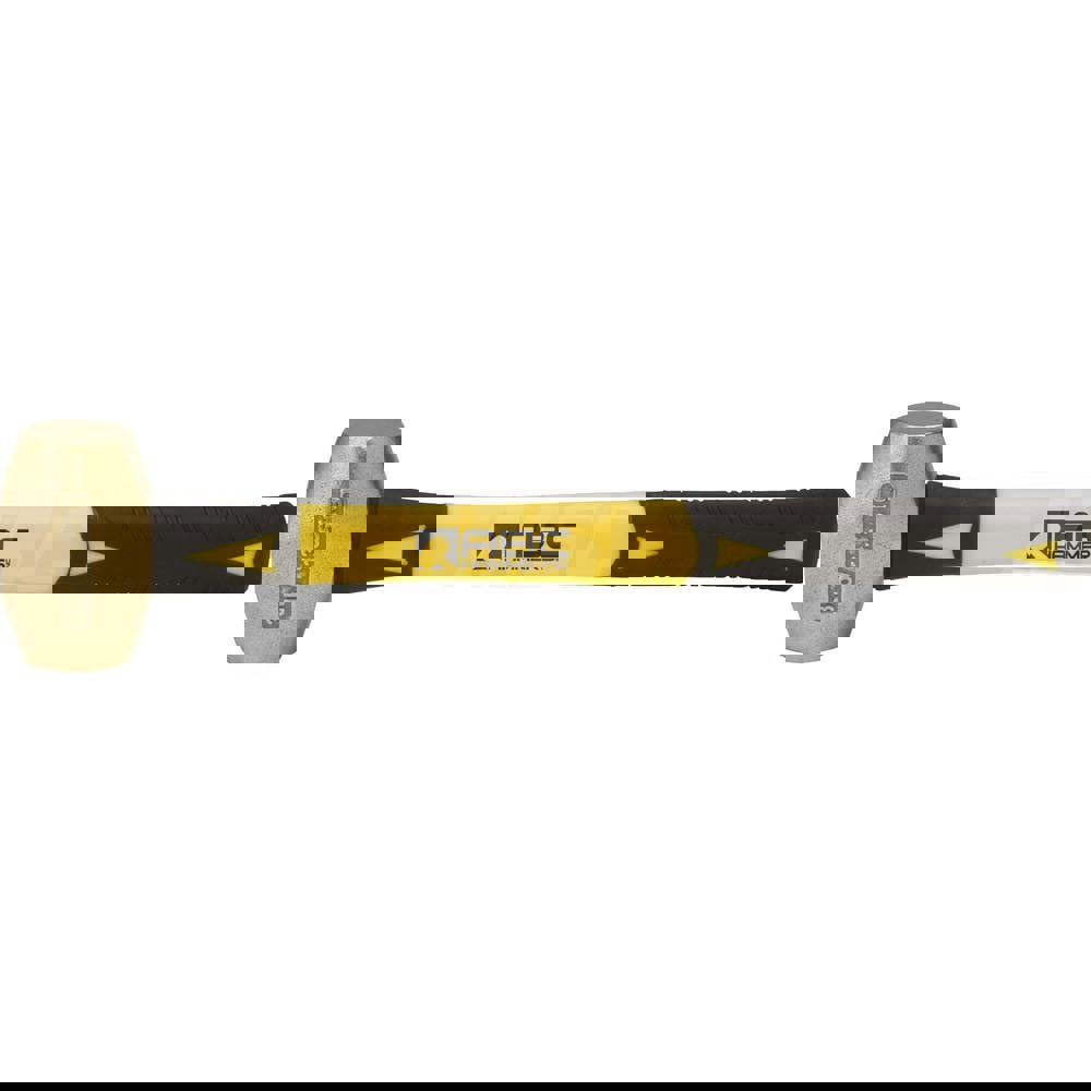 3 lb Brass Striking Hammer, Non-Sparking, Non-Marring 1-5/8 Face Diam, 3-1/2 Head Length, 16 OAL, 14 Fiberglass Handle, Double Faced