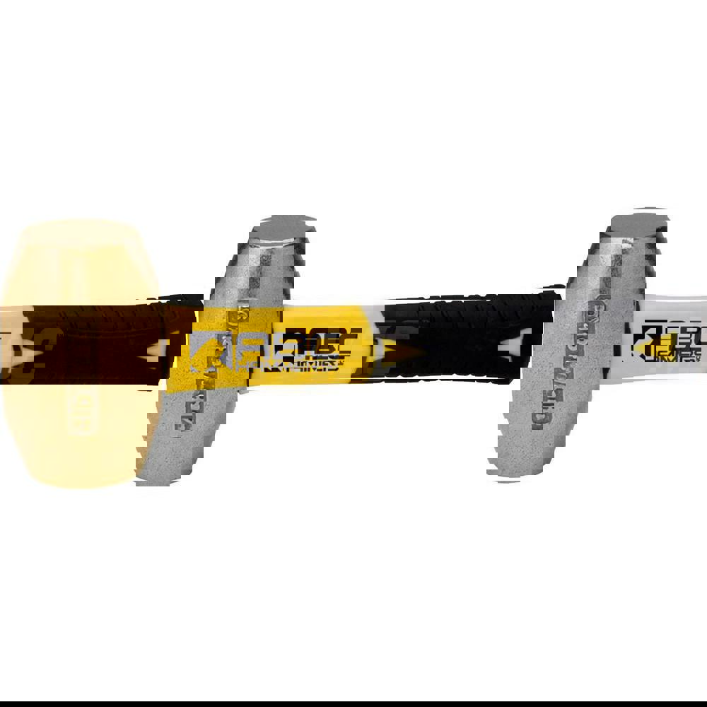 4 lb Brass Drilling Hammer, Non-Sparking, Non-Marring 1-3/4 Face Diam, 3-3/4 Head Length, 10 OAL, 8 Fiberglass Handle, Double Faced