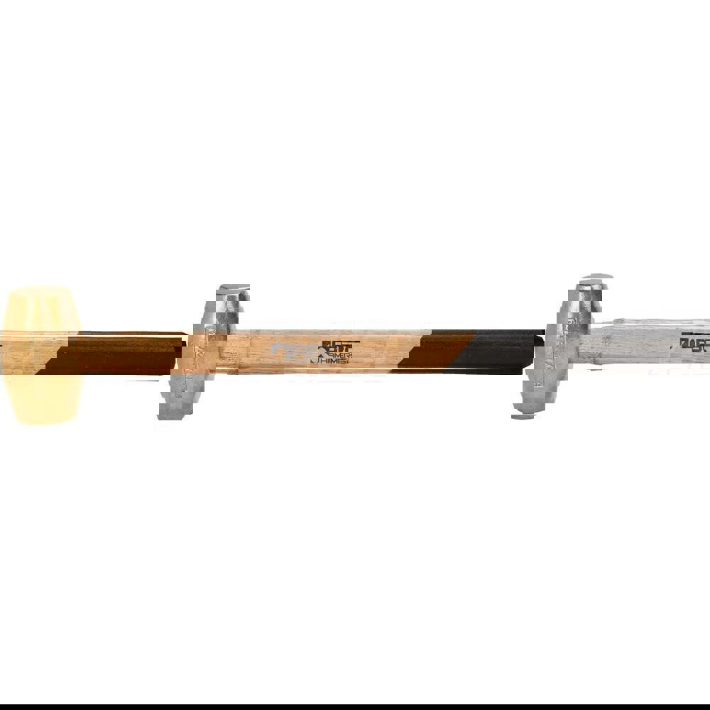 6 lb Brass Sledge Hammer, Non-Sparking, Non-Marring, 2 Face Diam, 4-1/2 Head Length, 24 OAL, 21 Wood Handle, Double Faced