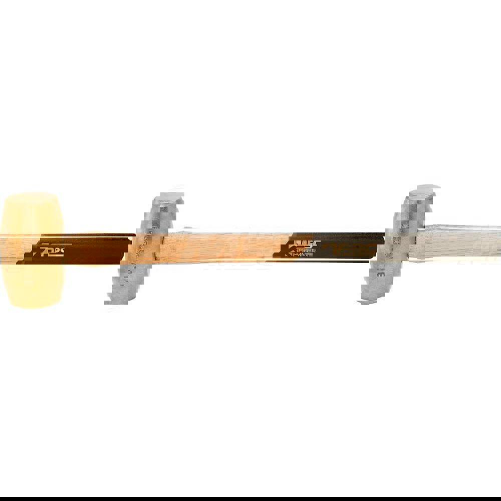 8 lb Brass Sledge Hammer, Non-Sparking, Non-Marring, 2-3/8 Face Diam, 5 Head Length, 24 OAL, 21 Wood Handle, Double Faced