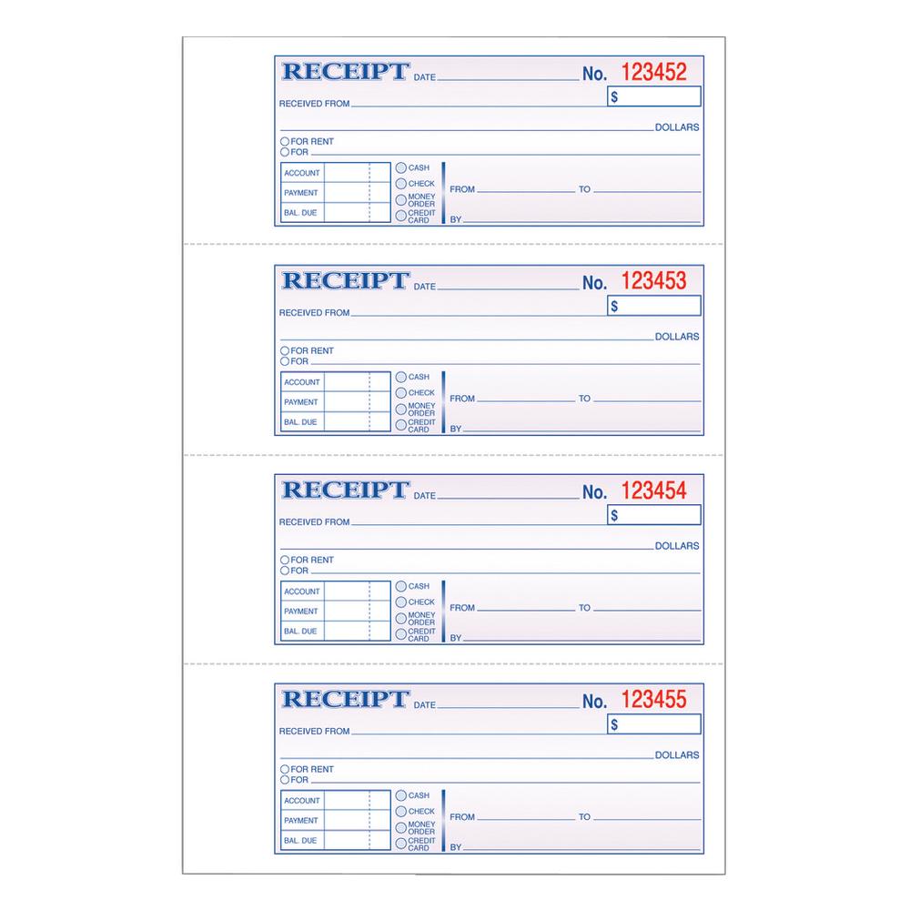 BOOK,MONEY/RENT,RECEIPT
