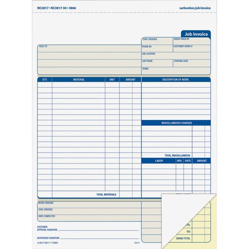 FORM,JOB INVCE,2PT,100/PK