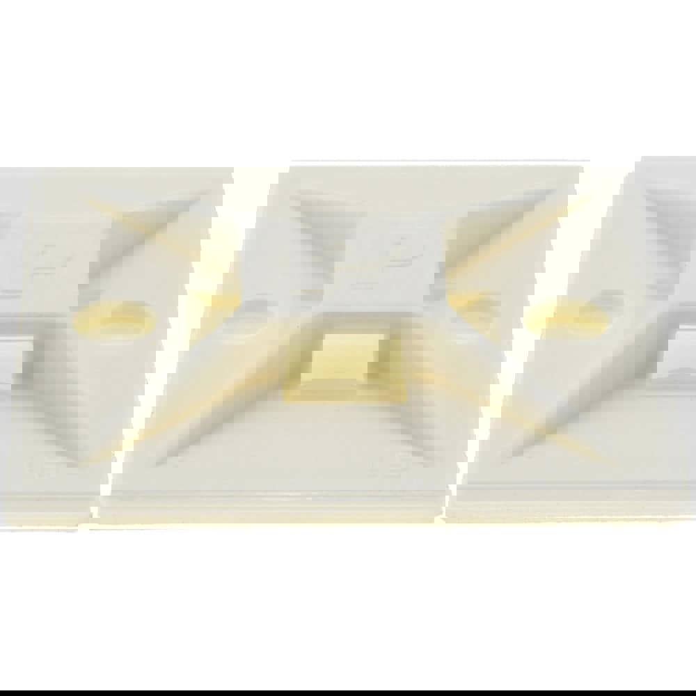 White, Nylon, Four Way Cable Tie Mounting Base