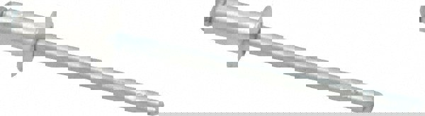 Open End Blind Rivet: Size 43, Dome Head, Aluminum Body, Steel Mandrel