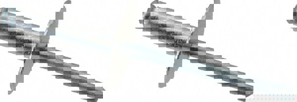 Open End Blind Rivet: Size 68, Large Flange Dome Head, Aluminum Body, Steel Mandrel