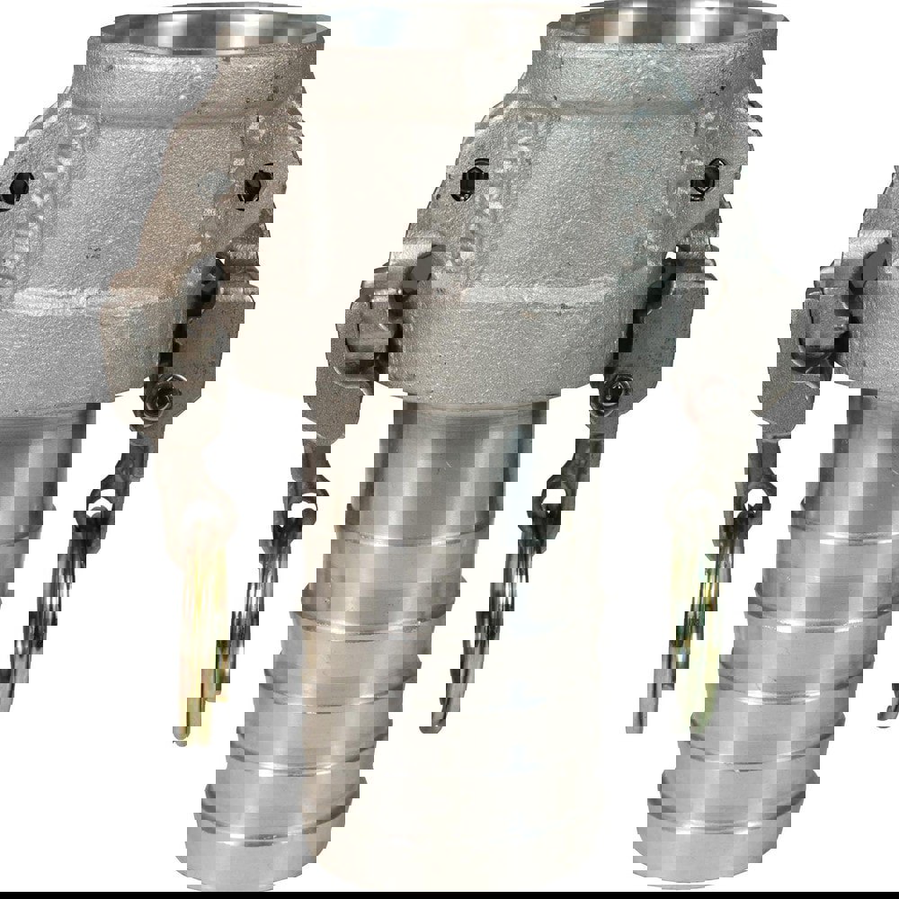 Suction & Discharge Hose Couplings; Type: Type C Coupler ; Coupling Type: Cam & Groove ; Coupling Descriptor: EZ Boss-Lock Coupler x Hose Shank ; Material: Aluminum ; Coupler Size (Fractional Inch): 4 ; Thread Size: Non-Threaded