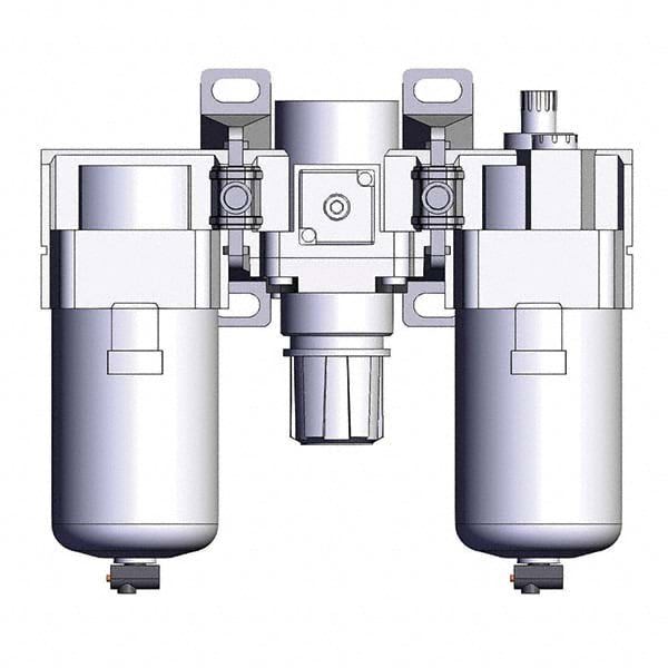FRL Combination Unit: 1/2 NPT, Standard, 3 Pc Filter-Regulator-Lubricator