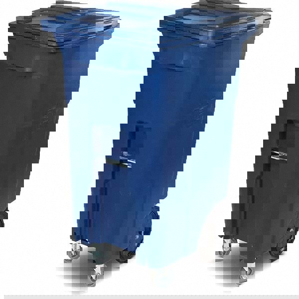 64 Gal Rectangle Blue Trash Can