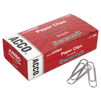 ACCO Economy Paper Clips, Jumbo, Silver,